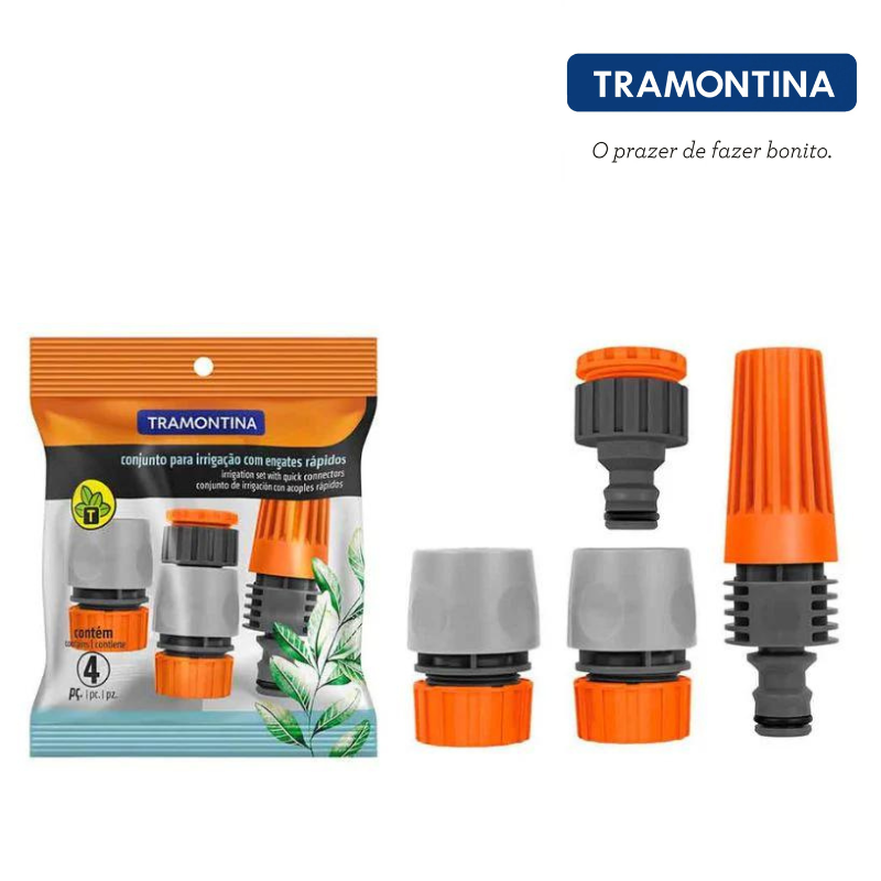 Pack Jardinage TRAMONTINA : Fourche à Biche, Cultivateur et Kit d'Irrigation