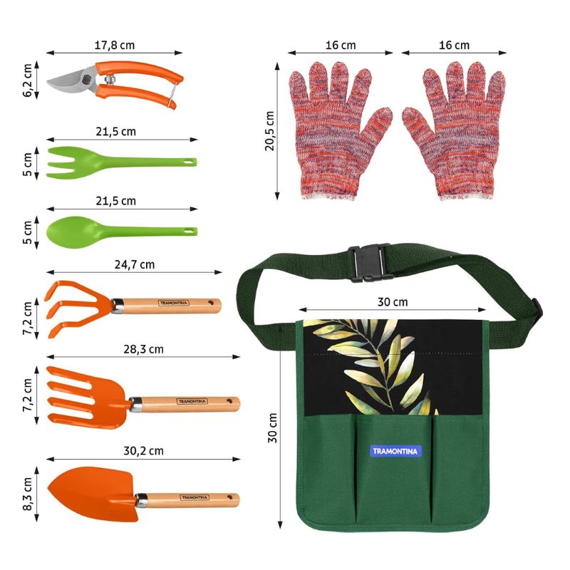 Pack Outils de Jardinage 8 Pcs de Tramontina